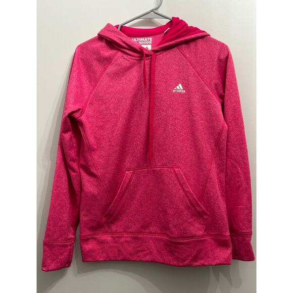 Adidas Ultimate Hoodie Pink Pullover Sweatshirt Size S - Picture 4 of 6